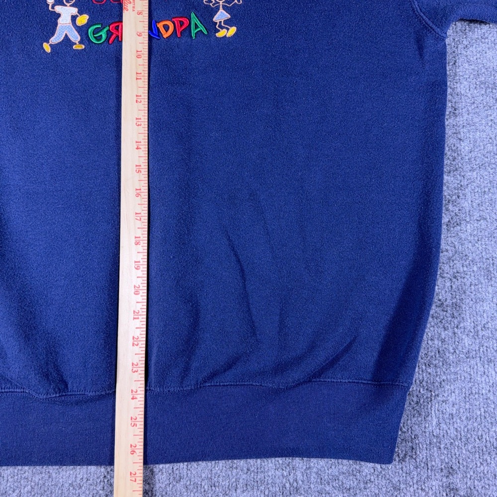 Fruit of the Loom Grandpa Sweatshirt Navy Blue Embroidered Graphic XXL - Picture 9 of 9